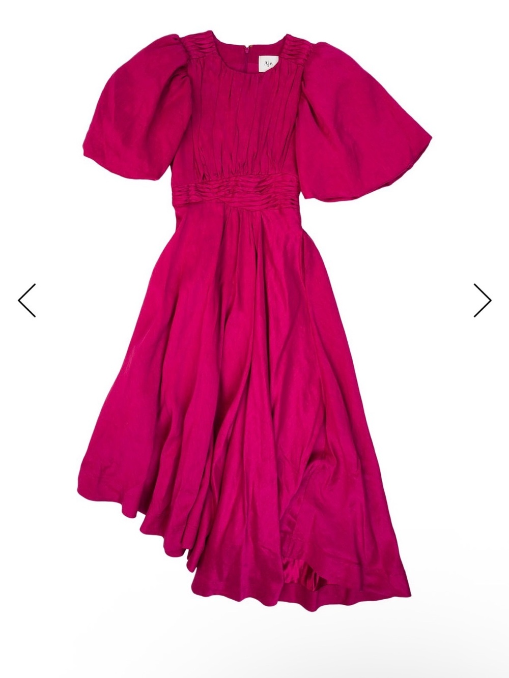 Aje Girls Magenta Puff Sleeve Midi Dress